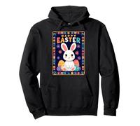 Happy Easter Pop Art Easter Bunny Easter Eggs Funny Cute Pullover Hoodie