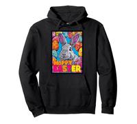 Happy Easter Pop Art Easter Bunny Easter Eggs Funny Cute Pullover Hoodie