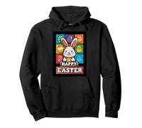 Happy Easter Pop Art Easter Bunny Easter Eggs Funny Cute Pullover Hoodie