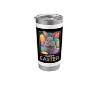 Happy Easter Pop Art Easter Bunny Easter Eggs Funny Cute Stainless Steel Insulated Tumbler