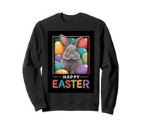 Happy Easter Pop Art Easter Bunny Easter Eggs Funny Cute Sweatshirt