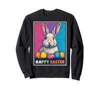 Happy Easter Pop Art Easter Bunny Easter Eggs Funny Cute Sweatshirt
