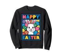 Happy Easter Pop Art Easter Bunny Easter Eggs Funny Cute Sweatshirt
