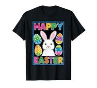Happy Easter Pop Art Easter Bunny Easter Eggs Funny Cute T-Shirt