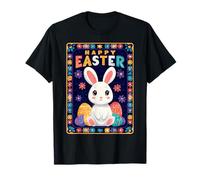 Happy Easter Pop Art Easter Bunny Easter Eggs Funny Cute T-Shirt