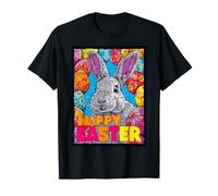 Happy Easter Pop Art Easter Bunny Easter Eggs Funny Cute T-Shirt
