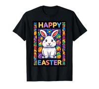 Happy Easter Pop Art Easter Bunny Easter Eggs Funny Cute T-Shirt
