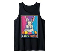 Happy Easter Pop Art Easter Bunny Easter Eggs Funny Cute Tank Top