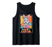 Happy Easter Pop Art Easter Bunny Easter Eggs Funny Cute Tank Top