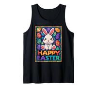 Happy Easter Pop Art Easter Bunny Easter Eggs Funny Cute Tank Top