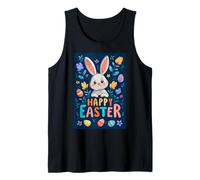 Happy Easter Pop Art Easter Bunny Easter Eggs Funny Cute Tank Top