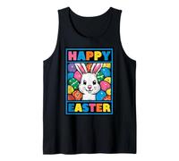 Happy Easter Pop Art Easter Bunny Easter Eggs Funny Cute Tank Top