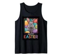 Happy Easter Pop Art Easter Bunny Easter Eggs Funny Cute Tank Top