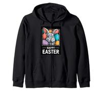 Happy Easter Pop Art Easter Bunny Easter Eggs Funny Cute Zip Hoodie