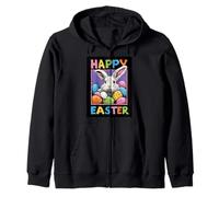 Happy Easter Pop Art Easter Bunny Easter Eggs Funny Cute Zip Hoodie