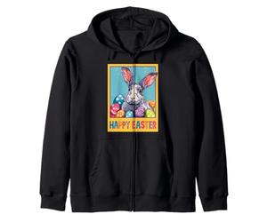 Happy Easter Pop Art Easter Bunny Easter Eggs Funny Cute Zip Hoodie