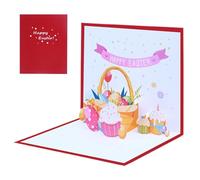 Happy Easter Pop Up, Easter Greeting Cards 6.1 x 4.92 inches, Stylish Card Celebration Accessories, Minimalist Spring Souvenir, Holiday Postcards for Holidays
