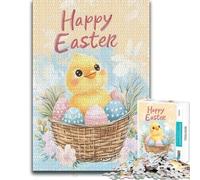 Happy Easter Poster Classic Wooden Jigsaw, Adults, 1000 Pieces | Puzzle for Adults: Christmas gift for puzzle lovers, activity for family time.