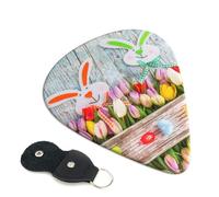 Happy Easter Printed Guitar Picks 6 Pcs Guitar Plectrum Acoustic Electric Guitar Pick For Bass Electric Acoustic Guitars Ukulele Thin Medium Thick Set 0.46mm
