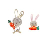 Happy Easter Rabbit Brooch Pins Cute Bunny Brooches Set Easter Spring Holiday Enamel Lapel Pin Rabbit Brooch for Backpack Jacket, M, Metal, no gemstone