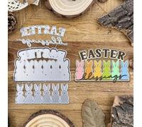Happy Easter Rabbit Bunny Blessing Metal Die Cuts,Spring Sunflower Frame Leaf Cutting Dies Cut Stencils for DIY Scrapbooking Album Paper Dies for Card Making
