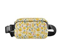 Happy Easter Rabbit Bunny Pink Women Men Teens Cute Waist Bag Fanny Pack for Workout Running Hiking, Cute Fruits Bananas Apples Pears Scandinavian Style, One Size