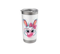 Happy Easter Rabbit Heart Sunglasses Bubble Gum Pink Bow Stainless Steel Insulated Tumbler
