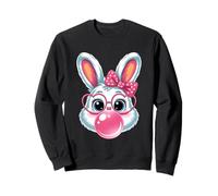 Happy Easter Rabbit Heart Sunglasses Bubble Gum Pink Bow Sweatshirt