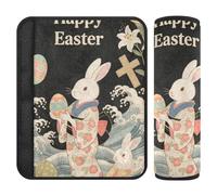 Happy Easter Rabbit Japanese Style 2 pcs Seatbelt Cover Release Stress to Your Neck and Shoulders for Van funda para cinturón de carro