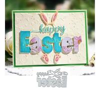 Happy Easter Rabbit Metal Die Cuts for Card Making,Easter Rabbit Card Cutting Dies Cut Stencils DIY Scrapbooking Album Decorative Embossing Paper Card Embossing Craft