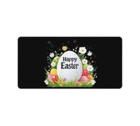 Happy Easter Rectangular Non-Slip Mouse Pads Rubber Base Desk Mat for Home Office 30x60cm