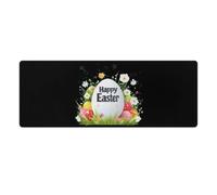 Happy Easter Rectangular Non-Slip Mouse Pads Rubber Base Desk Mat for Home Office 30x80cm