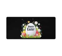 Happy Easter Rectangular Non-Slip Mouse Pads Rubber Base Desk Mat for Home Office 40x90cm