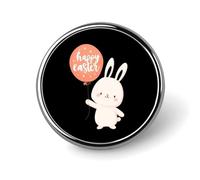 Happy Easter Round Badge Pin Metal Memorial Brooch Button Lapel Pins for Backpack Wedding