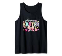 Happy Easter School Secretary Tools Bow Tie Hunting Eggs Tank Top