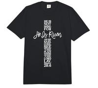 Happy Easter Shirt He is Risen Jesus Cross Scripture Matthew Comfort Colors Adult Heavyweight T-Shirt