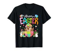 Happy Easter Sparrow Inside Colorful Eggs Easter Bunny T-Shirt
