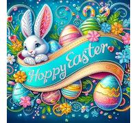 Happy Easter Special Shape Diamonds Painting Kits for Adults,5D Crystal Rhinestone Diamond Art Kits,DIY Partial Drill Crafts Home Wall Decor Gift Art 12x12Inches/30x30cm