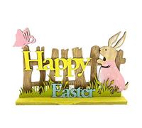 Happy Easter Table Sign Easter Wooden Rabbit Decor Festival Decorative Sign Home Decoration Photo Props Party Favors