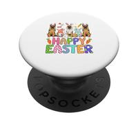 Happy Easter Three Cute German Shepherds Cosplay Bunny Gnome PopSockets Adhesive PopGrip