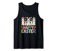 Happy Easter Three Cute Poodles Cosplay Bunny Gnomes Tank Top