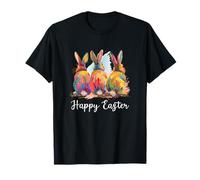 Happy Easter Three Spring Bunny Hoppy Hoppy Bunny Meadow T-Shirt