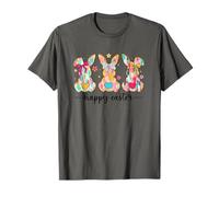 Happy Easter Three Spring Bunny Hoppy Meadow Illustration T-Shirt