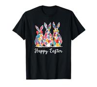 Happy Easter Three Spring Bunny Hoppy Modern Spring Visual T-Shirt