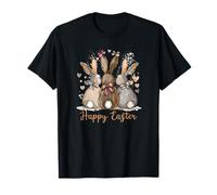 Happy Easter Three Spring Bunny Hoppy Playful Rabbit Spring T-Shirt