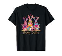 Happy Easter Three Spring Bunny Hoppy Spring Rabbit Happy T-Shirt