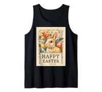 Happy Easter Vintage Retro Easter Bunny Easter Eggs Cute Tank Top