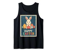 Happy Easter Vintage Retro Easter Bunny Easter Eggs Cute Tank Top