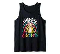 Happy Easter Whippet Cosplay Bunny Colorful Eggs Rainbow Tank Top