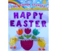 Happy Easter Window Stickers - Reusable Gel Clings with Easter Eggs, Bunnies & Spring Designs - Double-Sided Decals for Glass, Mirrors & Walls - Fun Easter Party Decorations for Kids, Home & Classroom